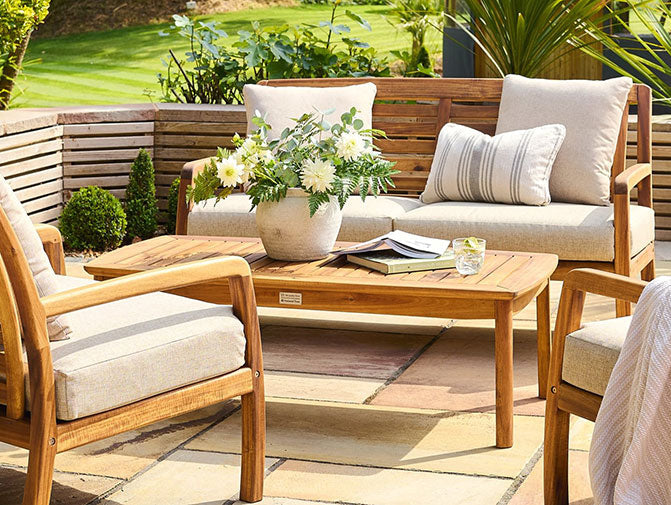 Cotswold lounge chairs and sofa designed by Alexander Rose x National Trust Collaboration