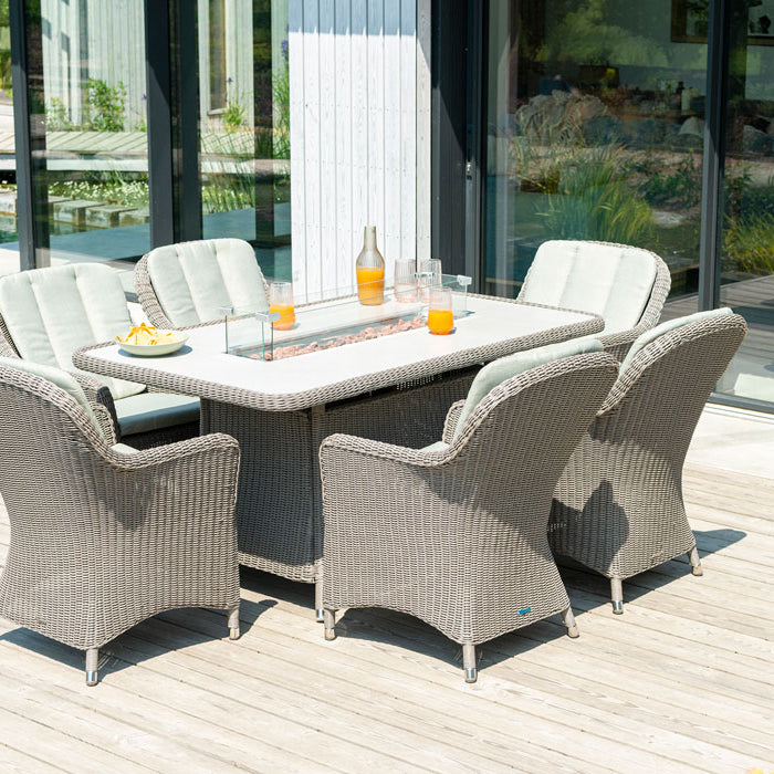 firepit set on luxury outdoor table