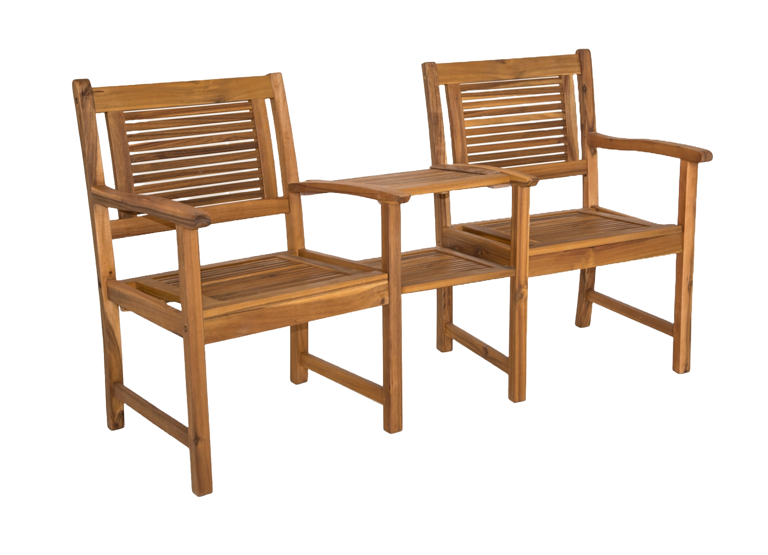 Two wooden chairs on a white background