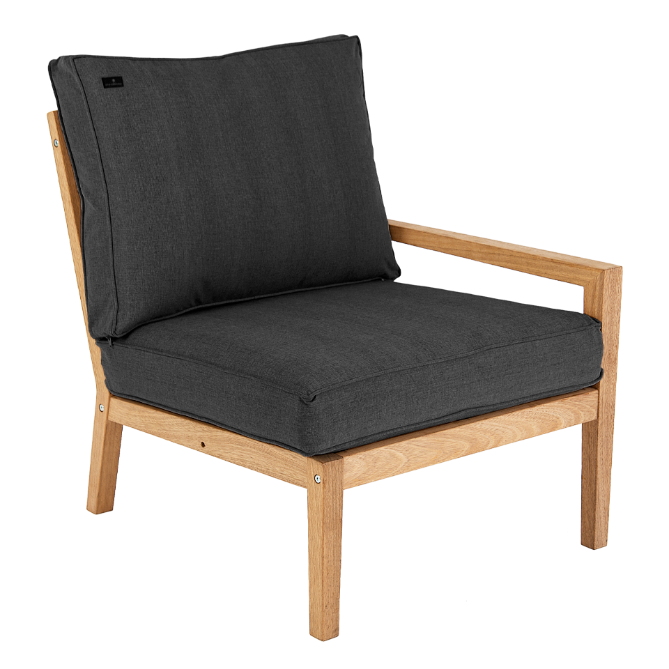 Roble Tivoli right end module to sofa set with dark grey cushions