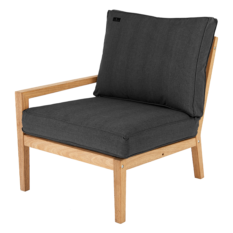 Roble Tivoli end module with dark grey cushions
