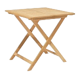 Wooden folding table on a white background
