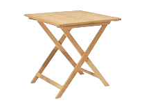 Wooden folding table on a white background