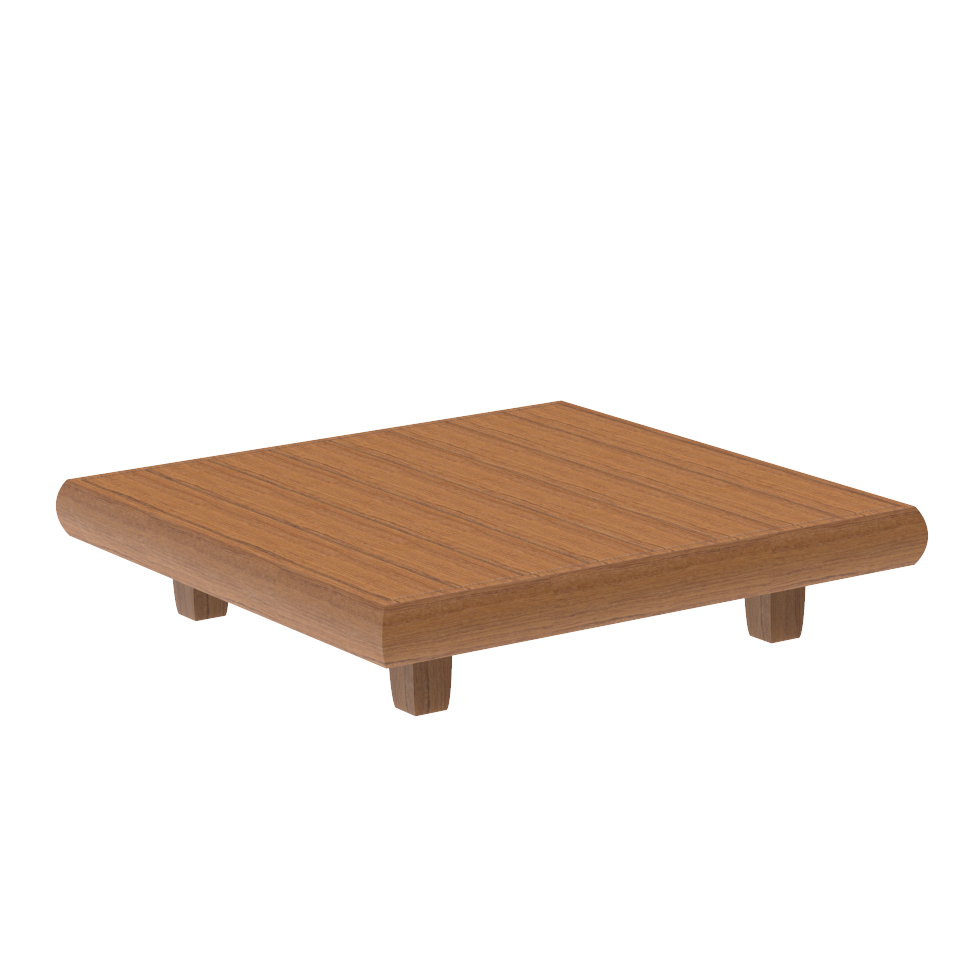 Low square teak coffee table from the Sorrento range