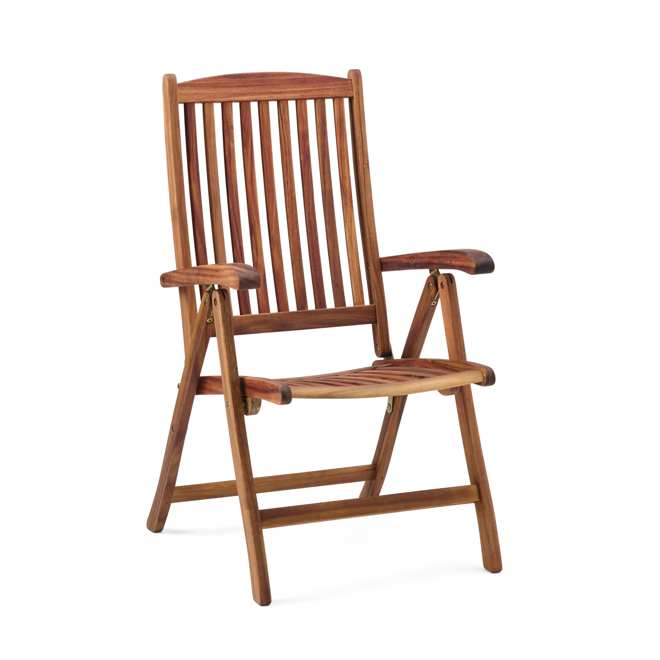 Wooden folding chair on a white background