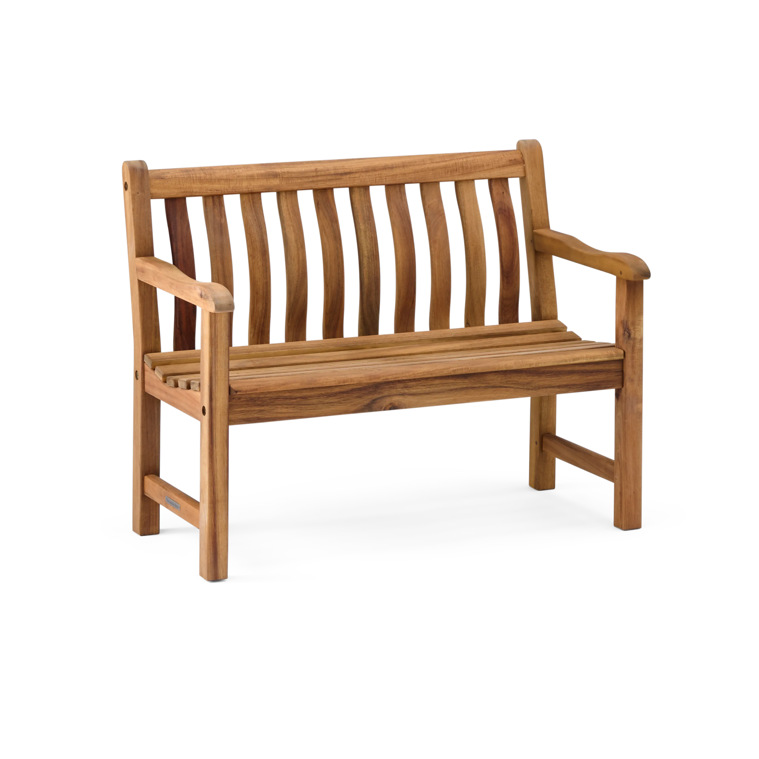 Wooden bench on a white background