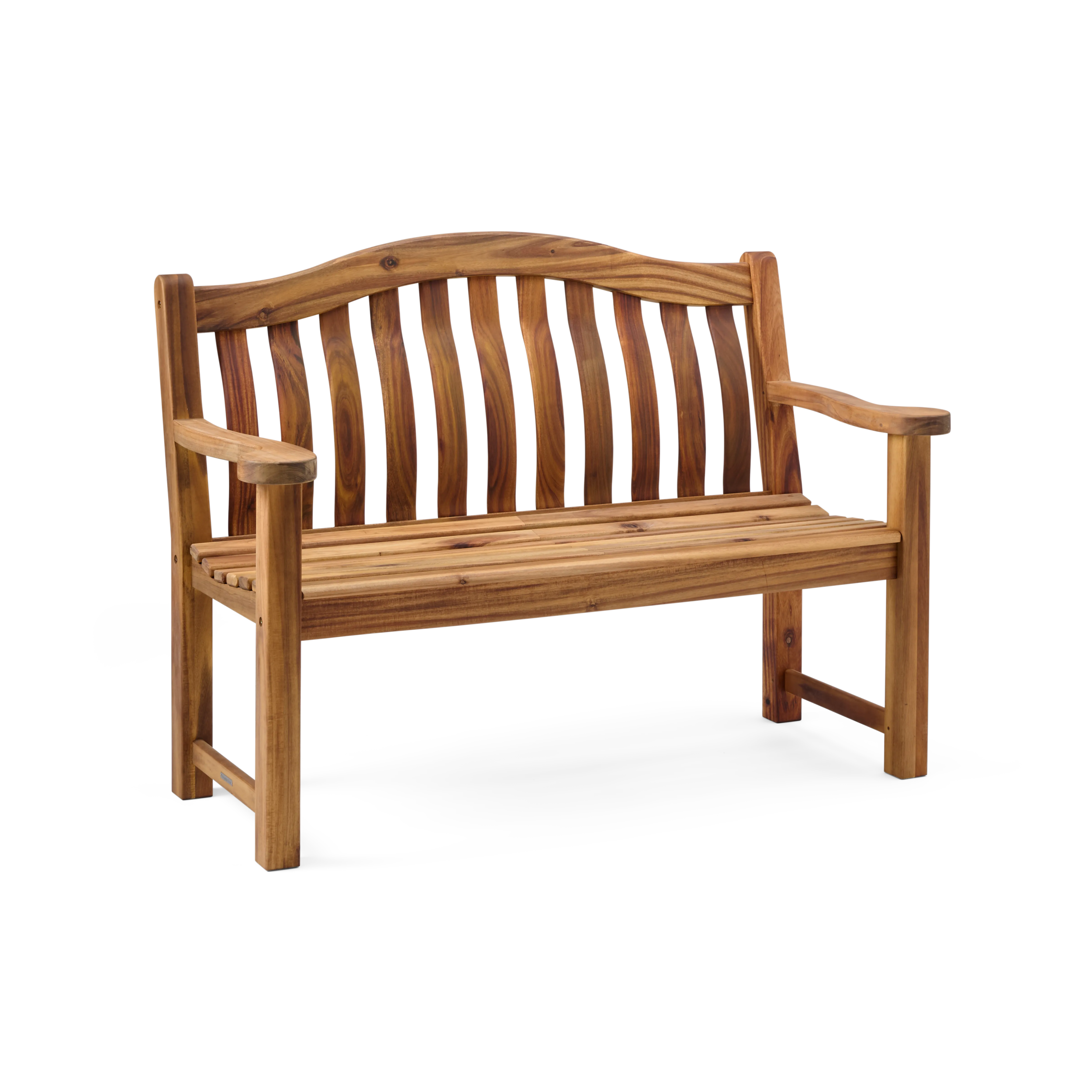 Wooden bench on a white background