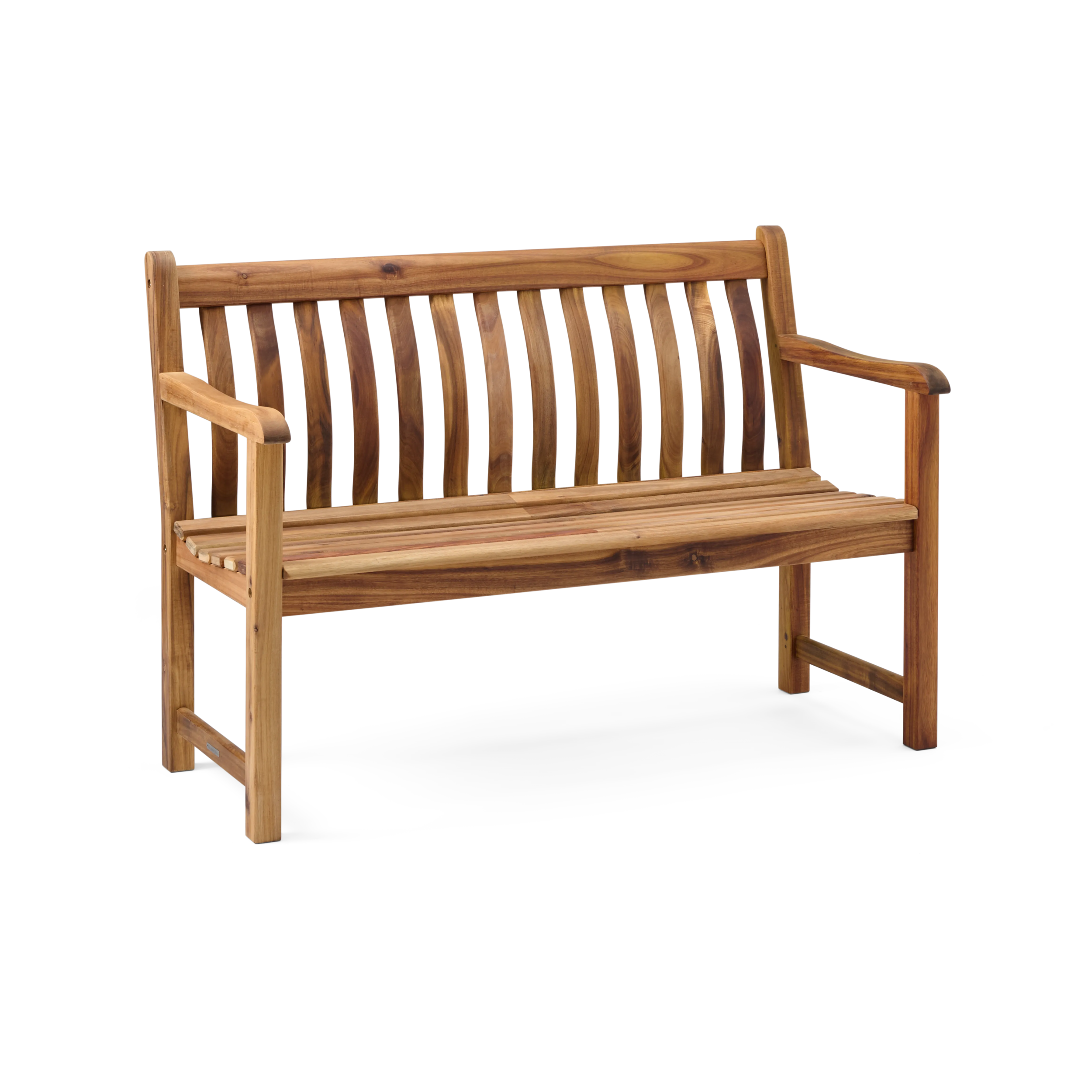 Wooden bench on a white background