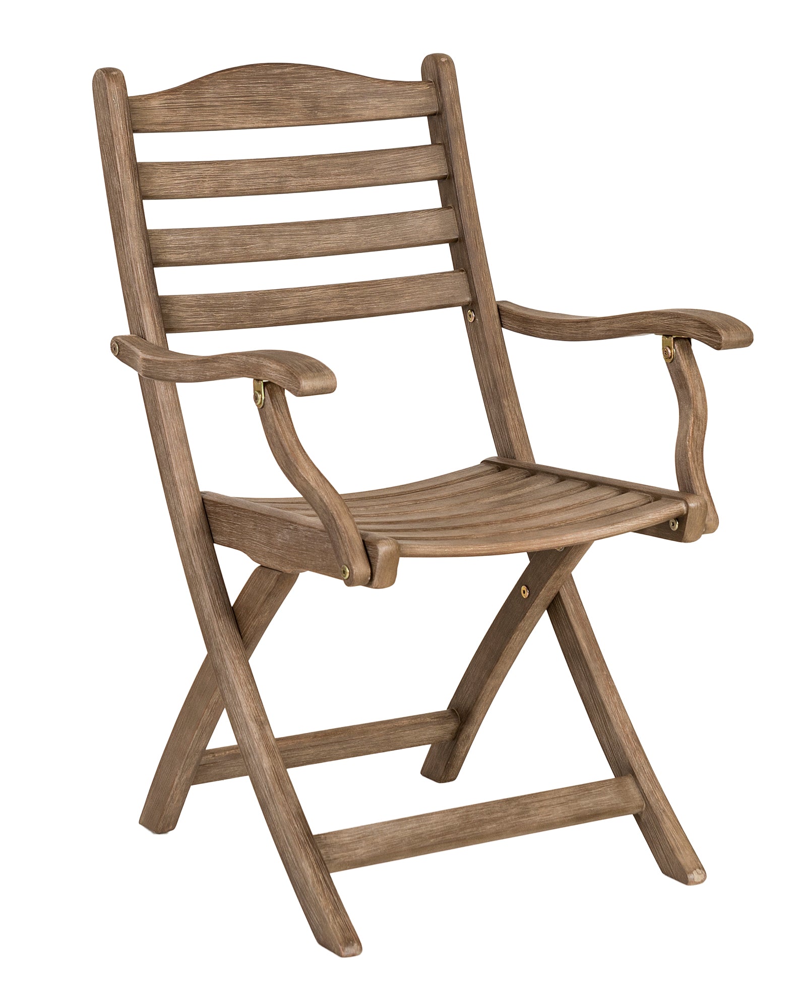 Wooden folding chair on a white background