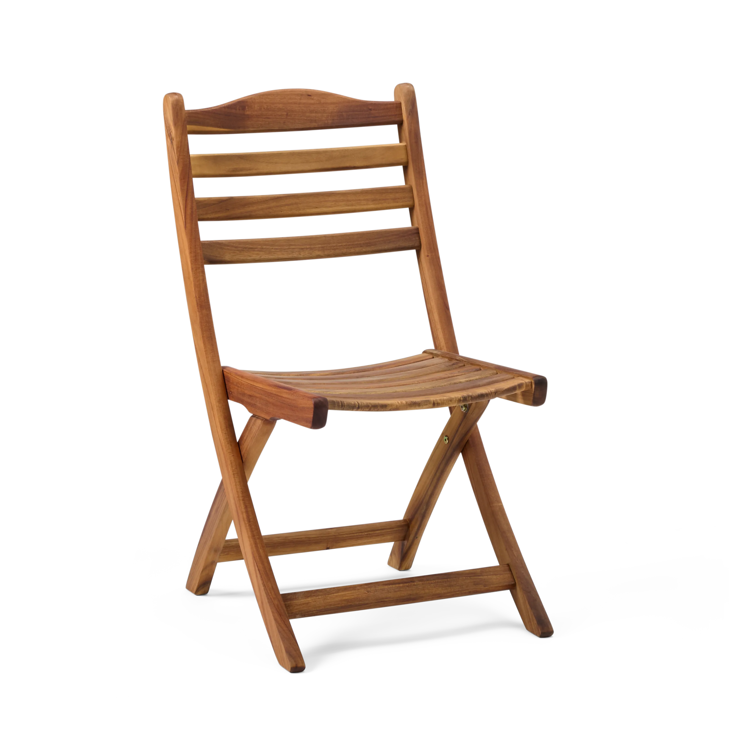 Wooden folding chair on a white background