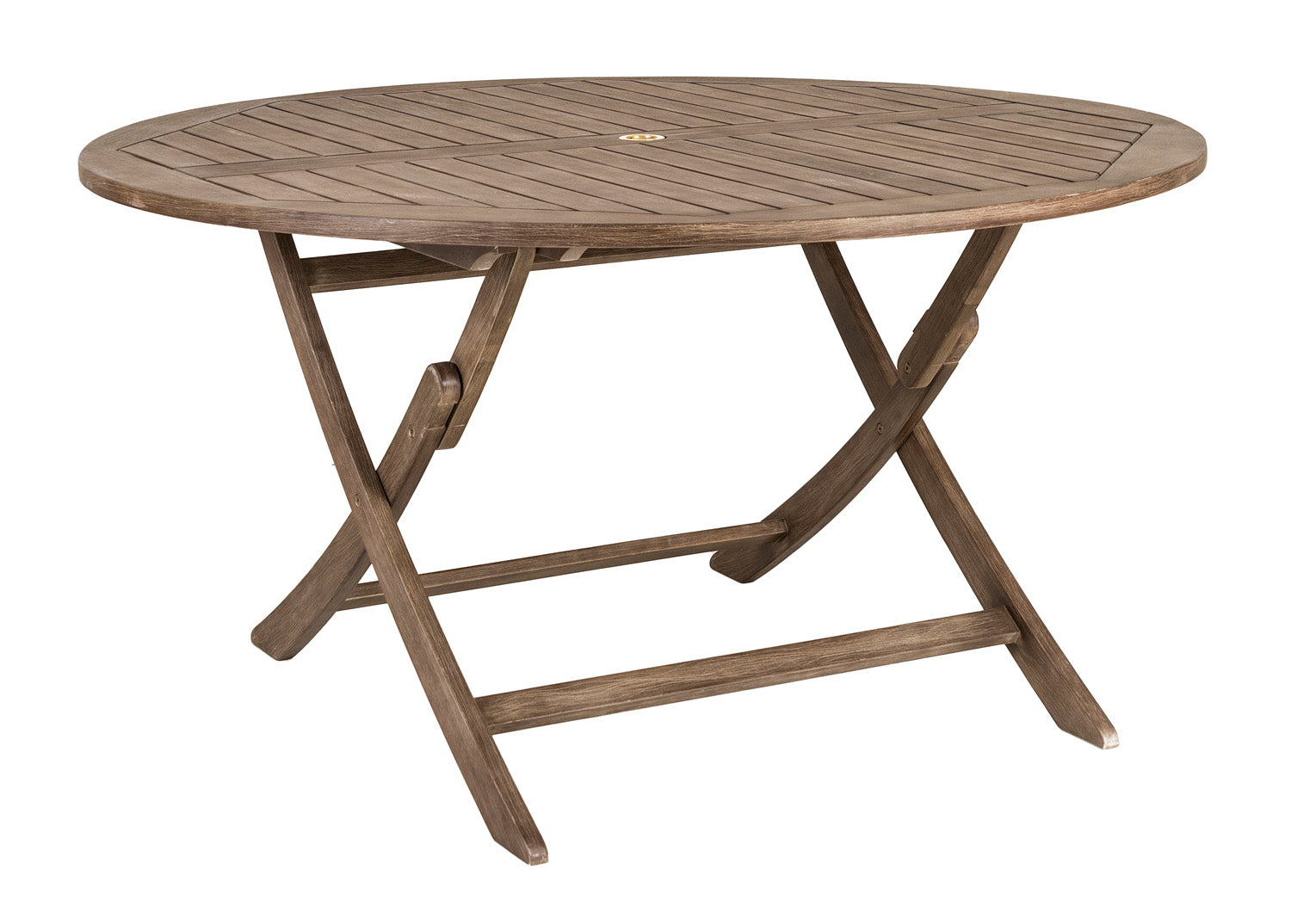 Wooden folding table on a white background