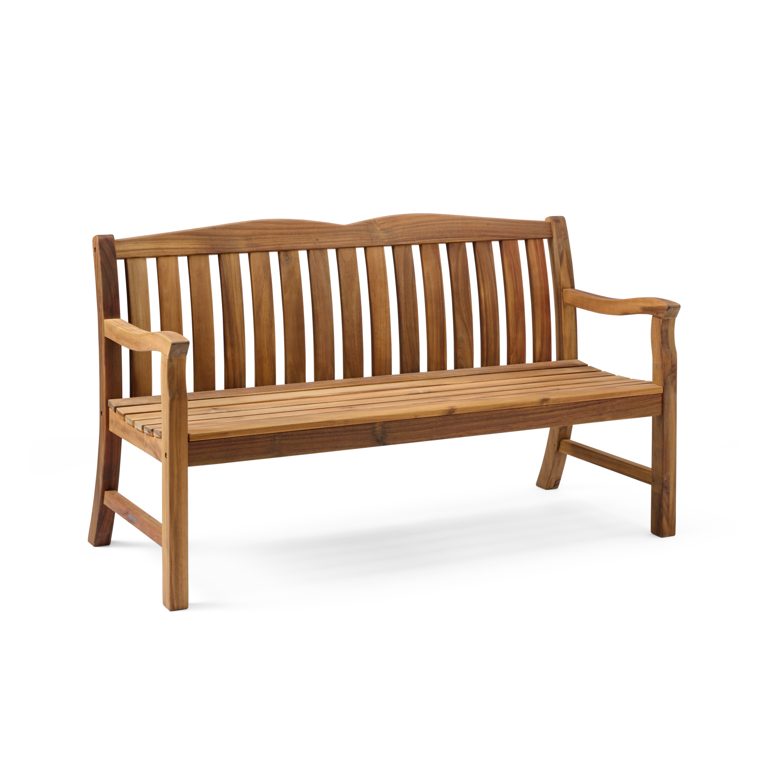 Wooden bench on a white background