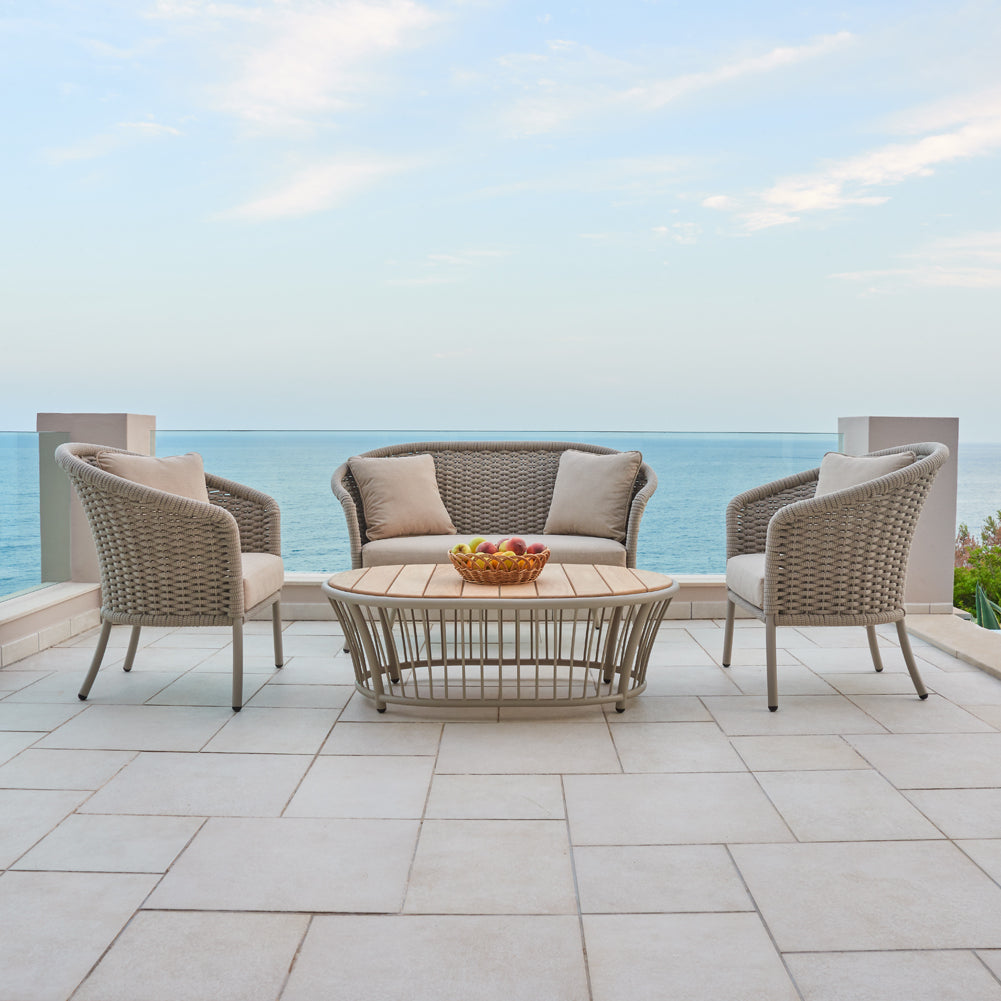 Cordial Lounge Set in a beige weave by Alexander Rose