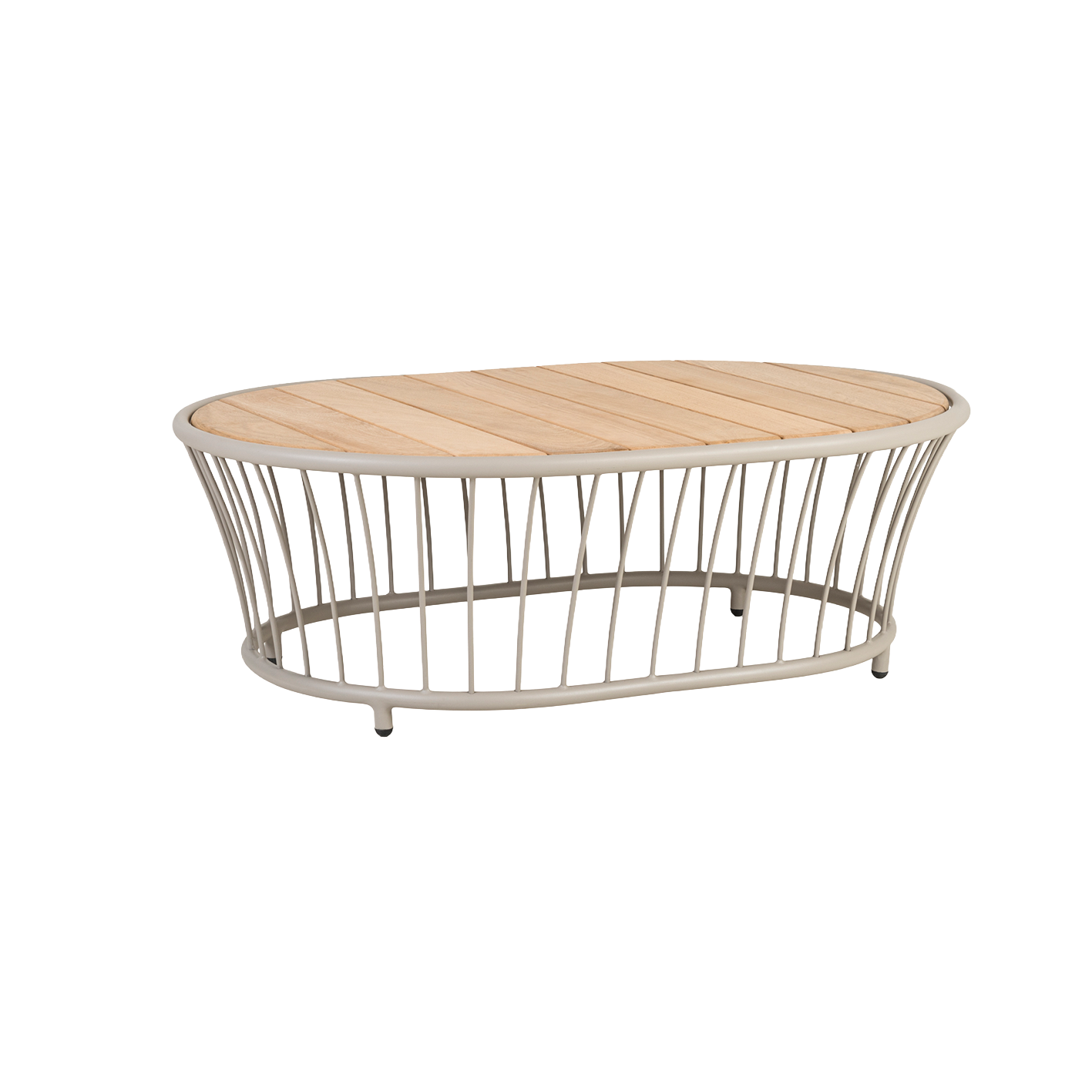 Wooden coffee table with metal frame on a white background