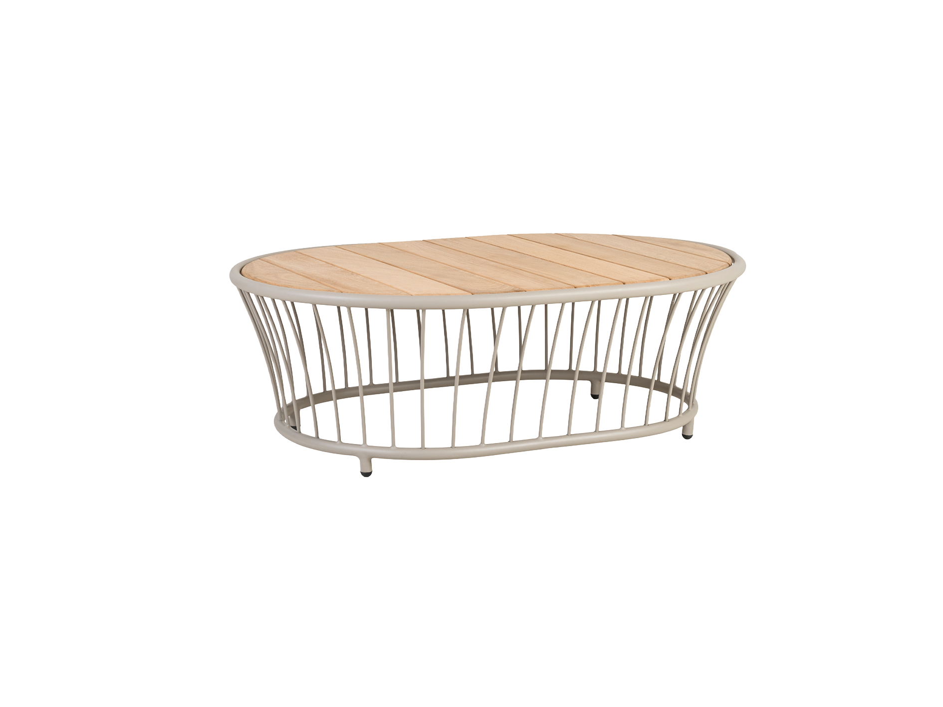 Wooden coffee table with metal frame on a white background