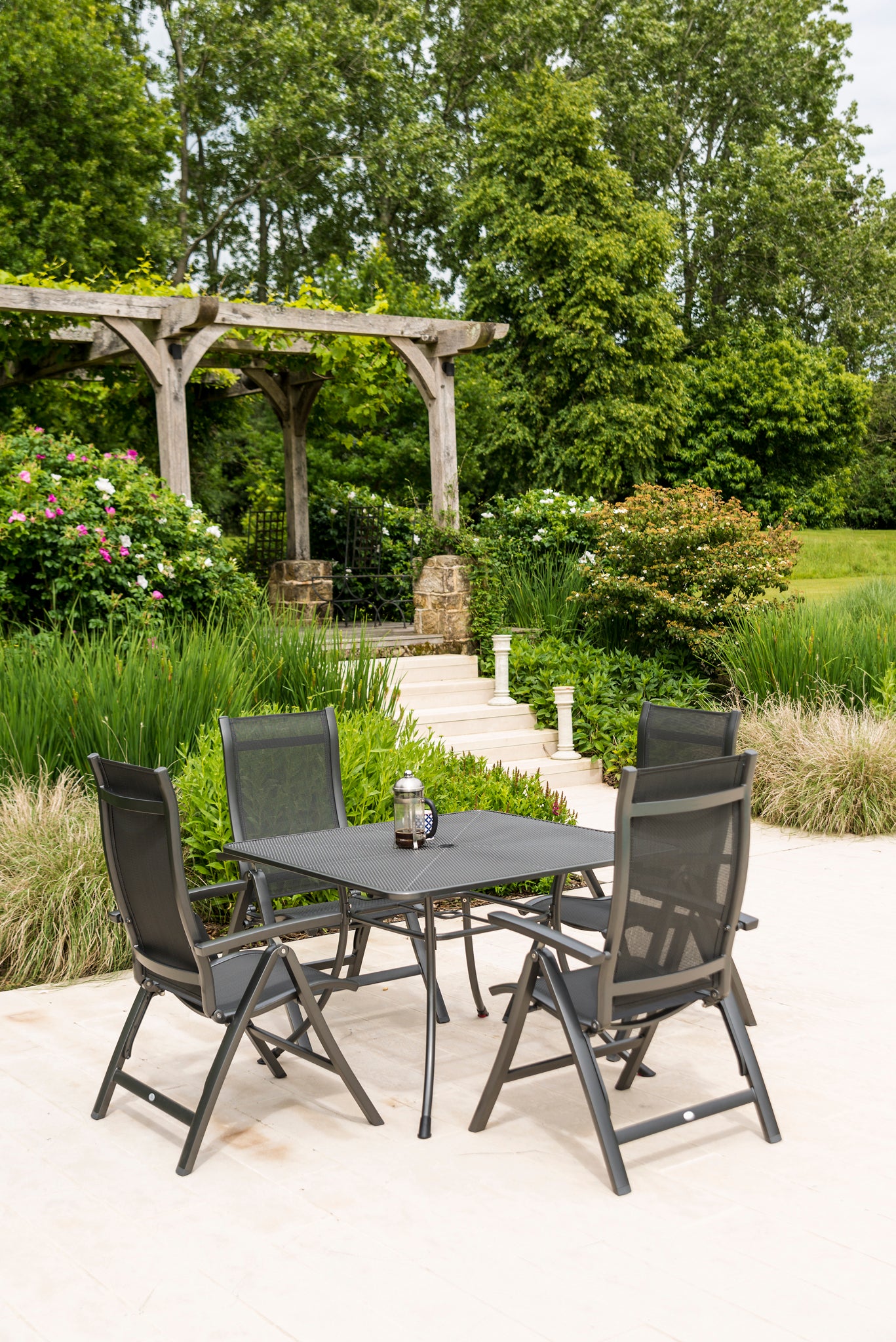 luxury outdoor chairs and table