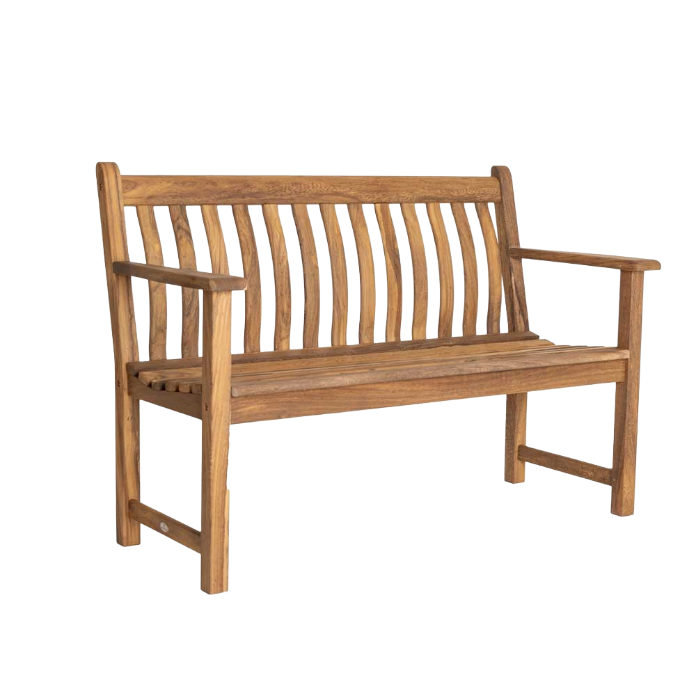 dark brown wooden bench