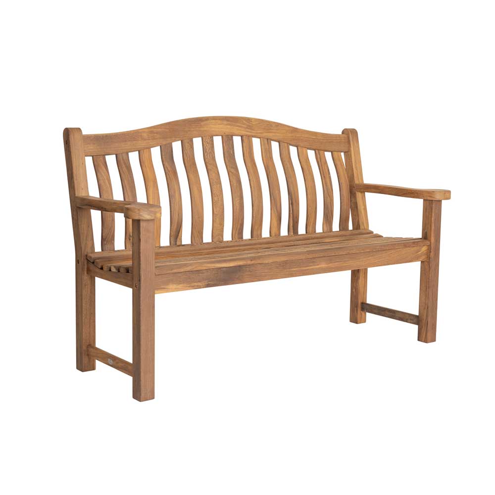 Albany turnberry wooden bench 5ft with slatted backrest on a white background