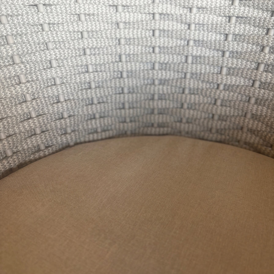 Close-up of the cushion seat in oat