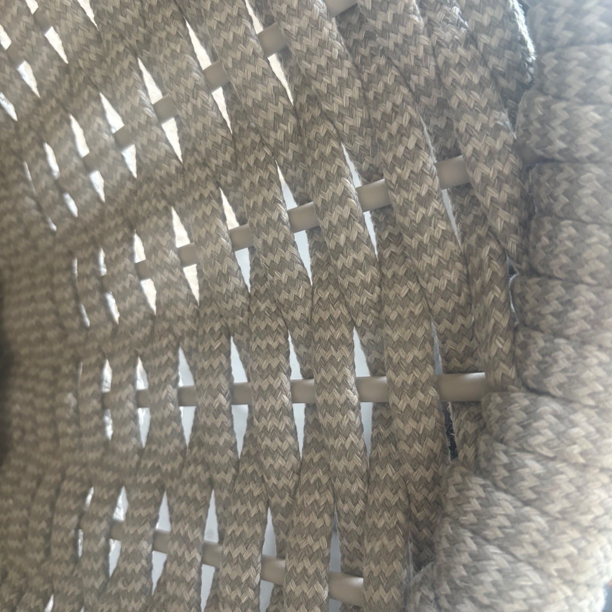 Close-up of a woven chair back from Alexander Rose cordial range