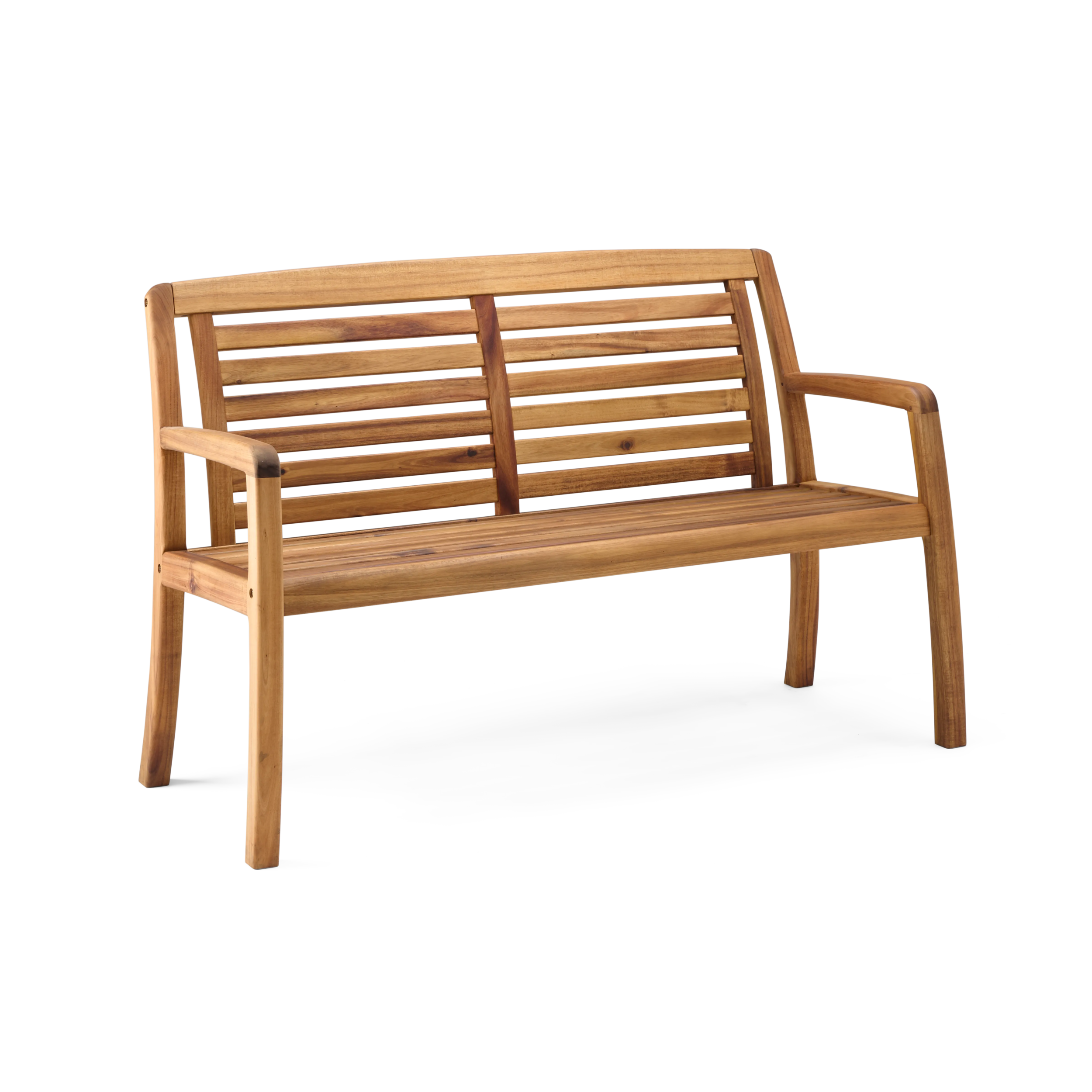 Wooden bench on a white background