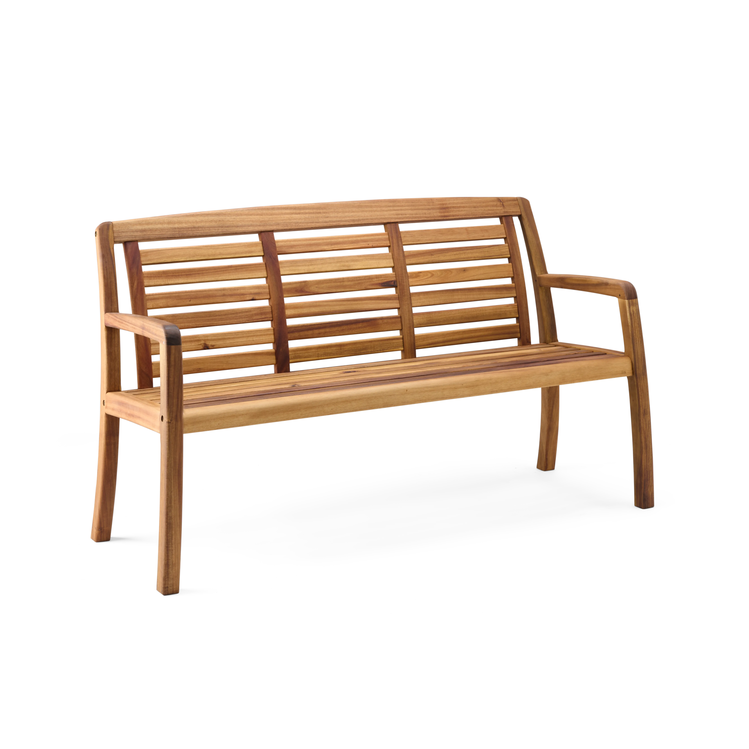 Wooden bench on a white background