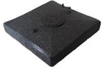 Black rectangular object with a circular component on a white background