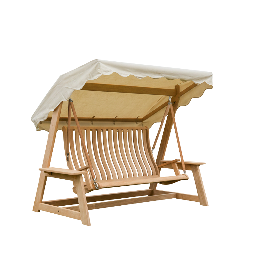 Roble swing seat with ecru canopy in a transparent background