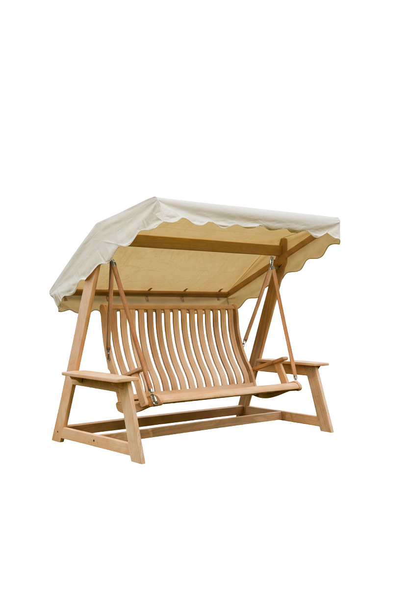 Roble swing seat with ecru canopy in a transparent background