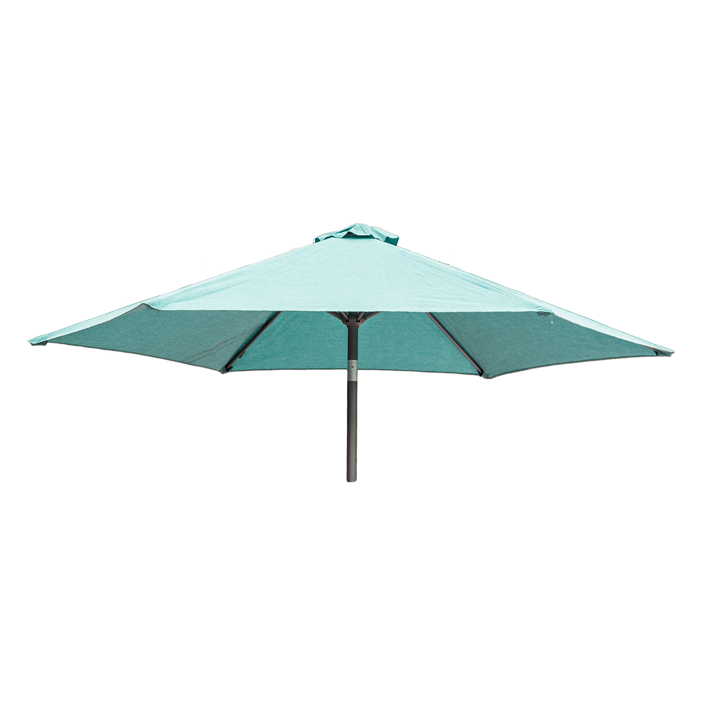 open teal outdoor parasol