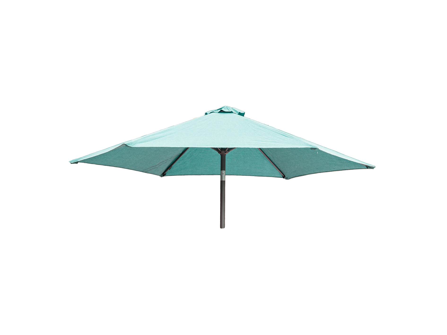 open teal outdoor parasol