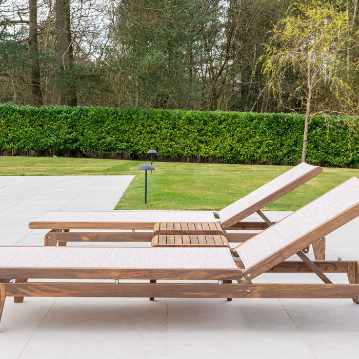 Bolney Adjustable Sling Sunbed in Wood