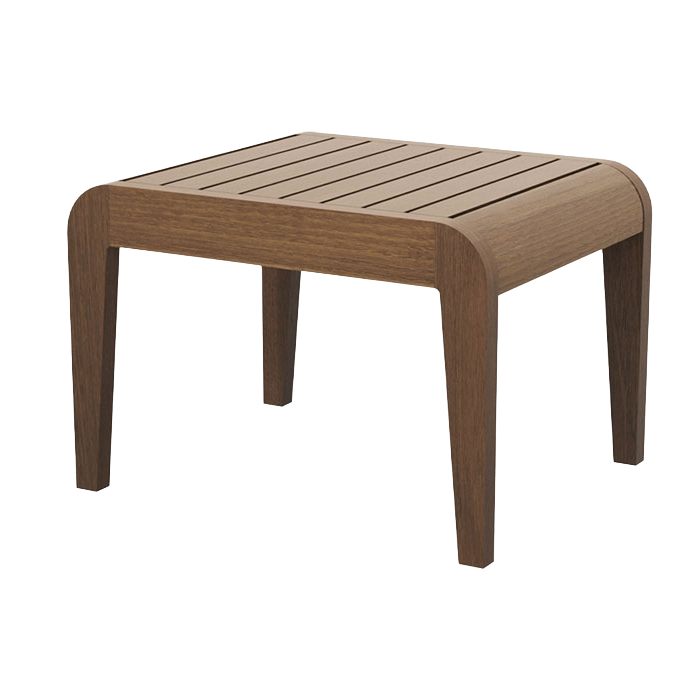 Wooden side table on a white background