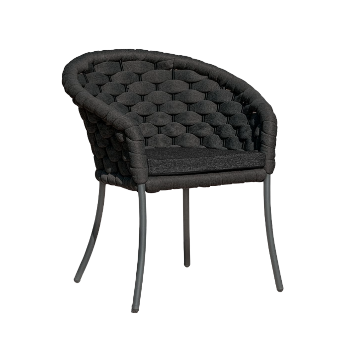 Black tufted chair on a white background