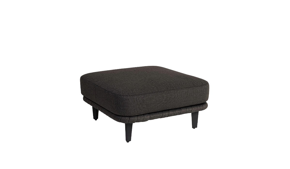 Dark gray ottoman on a white background