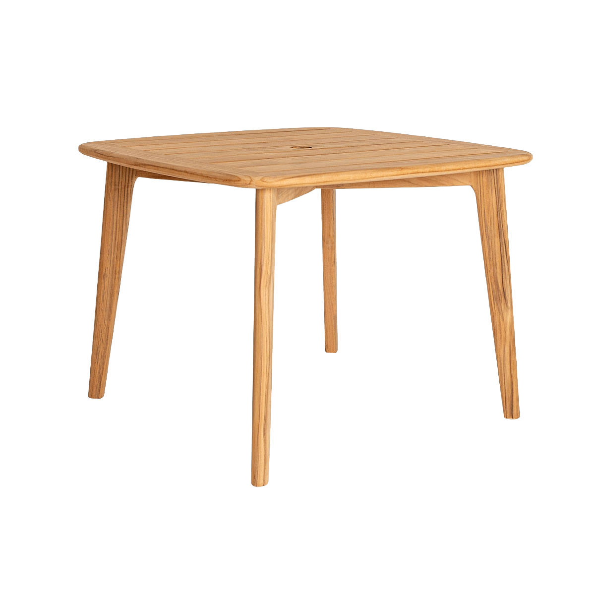 Wooden square table on a white background