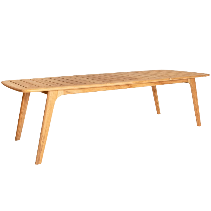 Wooden dining table on a white background