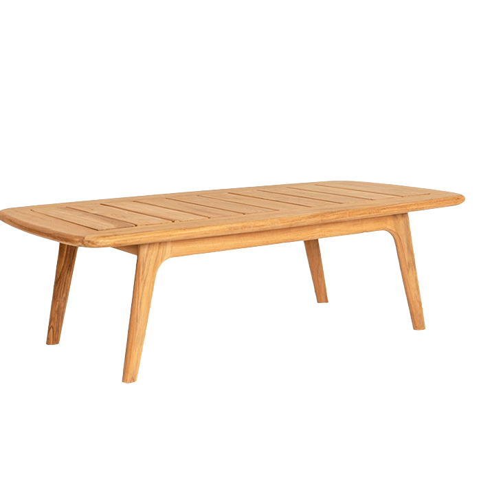 Wooden outdoor table on a white background