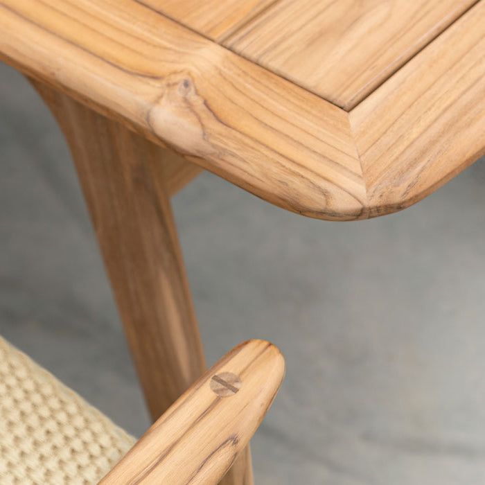 Dana Teak Dining Table close up