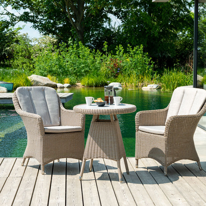 Alexander Rose Hazelmere Bistro Table on the deck