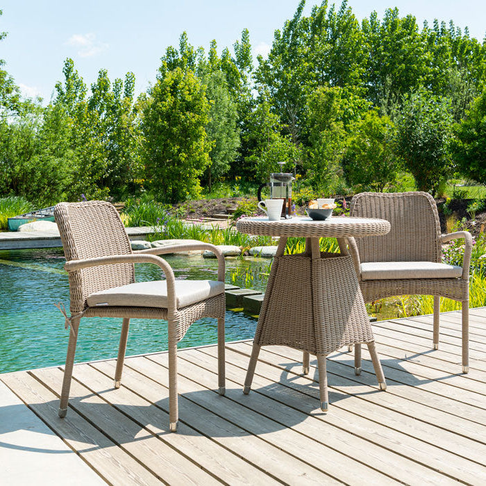 Hazelmere Stacking Armchair on patio