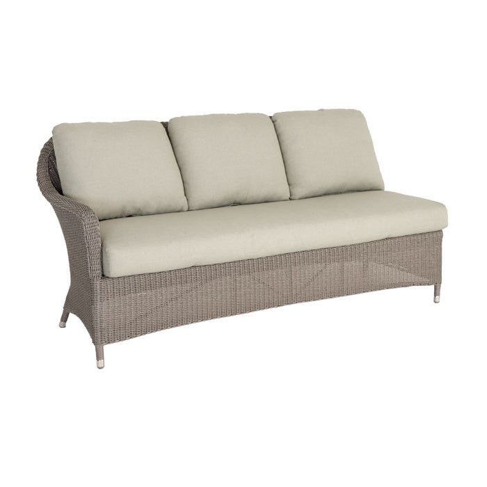 Hazelmere Rectangular Casual Dining Set sofa cutout in grey weave