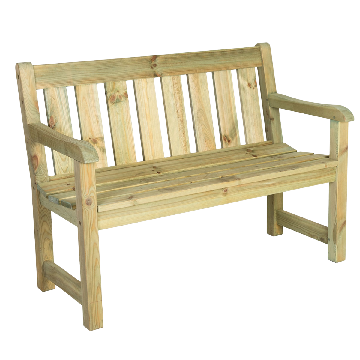 Wooden bench on a white background