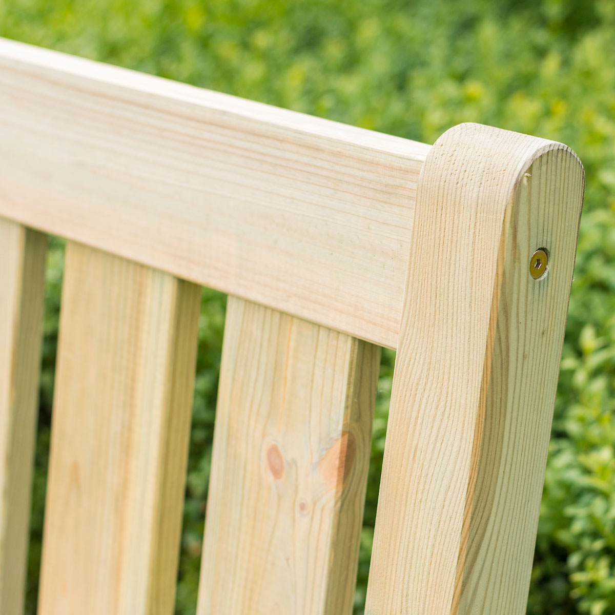 Alexander Rose Pine Malu Bench 4ft close up