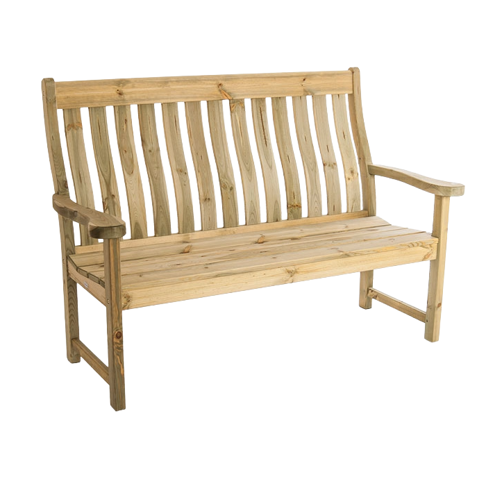 Wooden bench on a white background