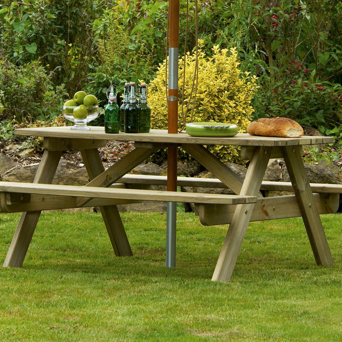 Pine Malu Picnic Table 5ft with umbrella
