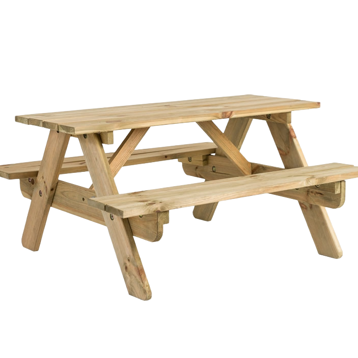 wooden picnic table