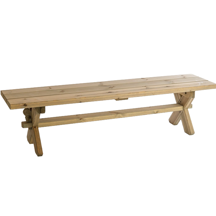 Wooden bench on a white background