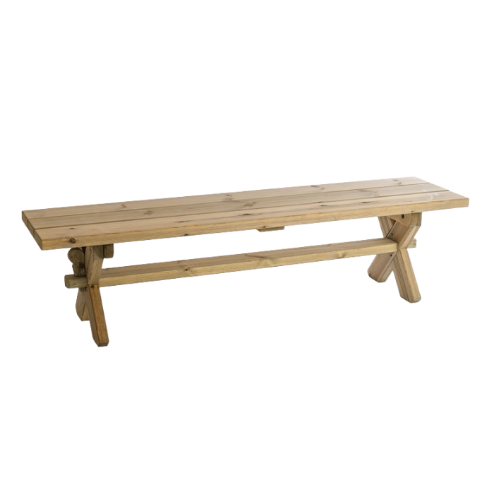 Wooden bench on a white background