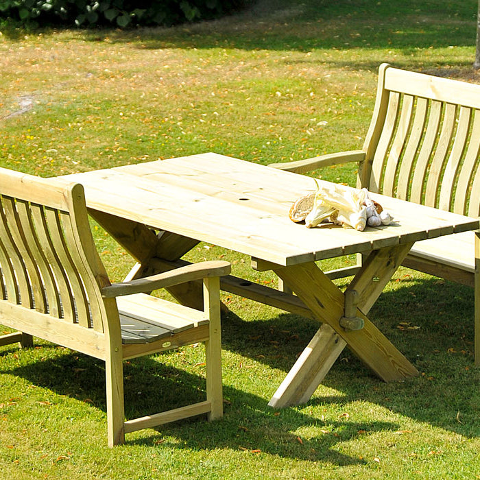 Pine High Back Bench 5ft with table